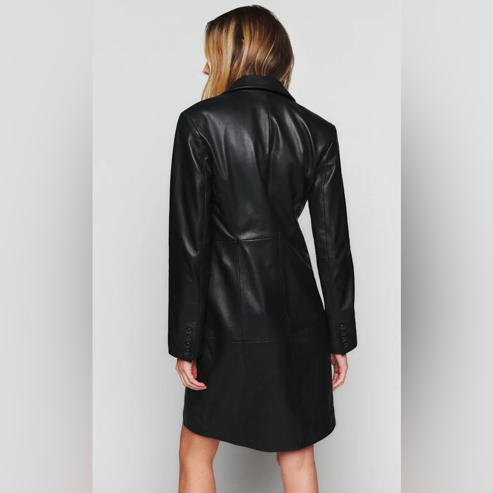 Reformation Veda Crosby 90s Longline Leather Blazer